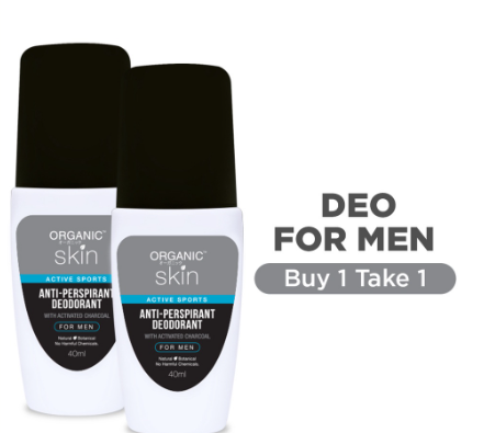 Organic Skin Japan Anti-Perspirant Deodorant For Men 40ml Underarm Whitening Deo RollOn Set of 2
