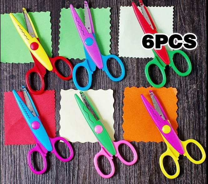 6pcs/set Design Craft Scissors Cutting Patterns Designs Paper Lace Handmade Scissors For Cuting