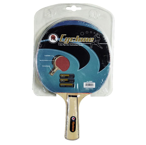 Cyclone Ping Pong Paddle - The Classic 'Hardbat' Table Tennis Racket Without Sponge - MK Racket Series - Recommended for Beginning Level Players
