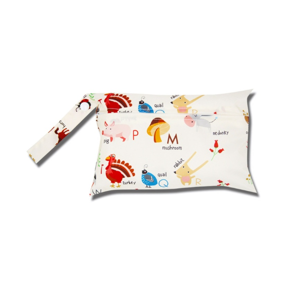 Waterproof Reusable Baby Diaper Bags Cartoon Print Wet Dry Nappy Zipper Handbag Stroller Carry Pack Outdoor Storage DB14