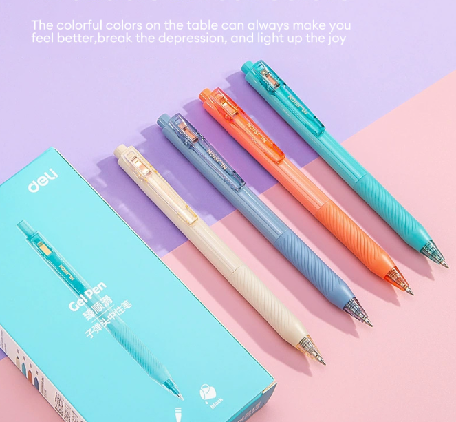 Deli Gel Pen Ballpen Soft Grip 0.5mm Assorted Color 1PCS NS568