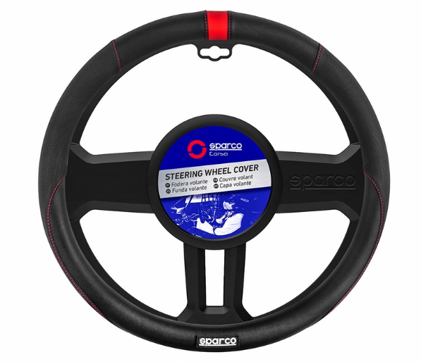 Sparco Corsa Steering Wheel Cover SPS124 (Black With Red)