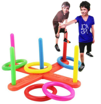 Hoop Ring Toss Plastic Quoits Garden Game Pool Toy Outdoor Family Fun Set