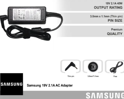 19V 2.1A 40W Charger For SAMSUNG Ultrabook NP530U3C NP535U3C NP540U3C NP900X1B P26 P27 R19 R20 Q30