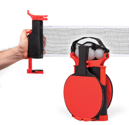 EastPoint Sports Everywhere Table Tennis Net & Paddle Set - Play Ping Pong Anywhere! Retractable Table Tennis Net fits Most Tables up to 60 inches Wide - 2 Table Tennis Paddles and 3 Ping Pong Balls