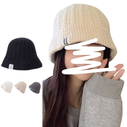 Lovito Women Casual Plain Pattern Hats LFA03246 (Off White/Pink/Black)