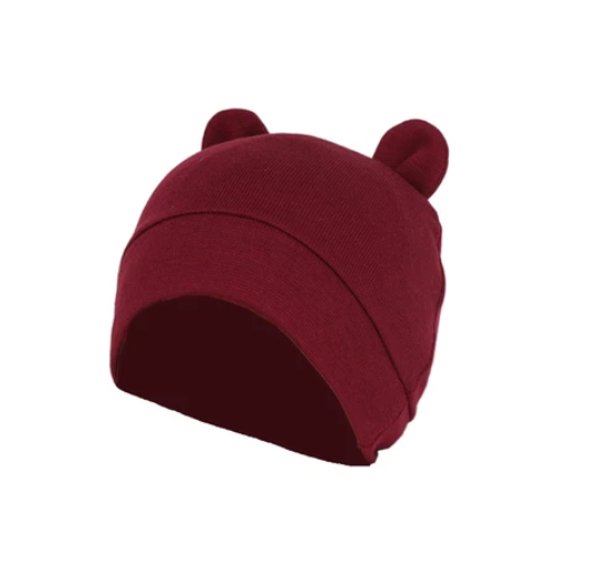 Some Cute Ears Baby Hat Solid Color Beanie Cap Newborn Infants Toddler Autumn Winter Bonnet BB13