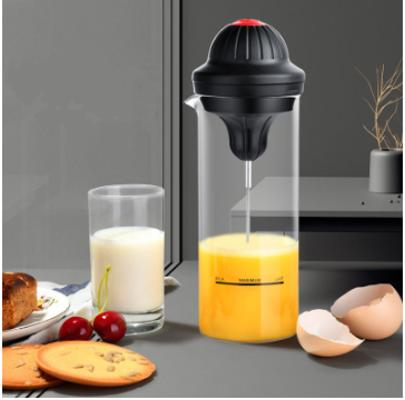 Electric Creamy Milk Frother Coffee Chocolate Stainless Steel Whisk Strir Glass Foamer Tea IP