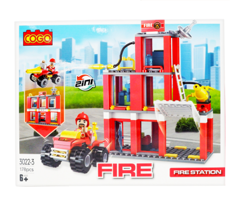 Cogo 3022-3 Fire Station 178 pcs Building Blocks