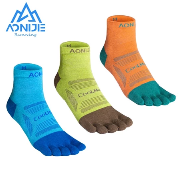 3 Pairs AONIJIE E4838 Running Toe Socks for Men and Women High Performance Athletic Running Five Finger Ankle Socks E4837 E4839