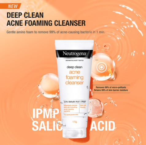 Neutrogena Deep Clean Acne Foaming Cleanser 40G