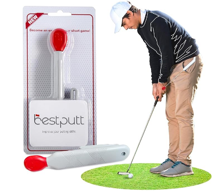 Golf Putting Trainer Aiming Device Improves Golf Swing & Precision, Compact Practice Tool for Golfers, Build Muscle Memory & Enhance Alignment, Putting Golf Training Aid to Build Consistency