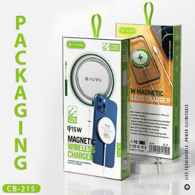 BAVIN CB215 Qi Magnetic Wireless & Ultra Thin Fast Charger Wireless / 5W /10W /15W For iPh 12 13 14