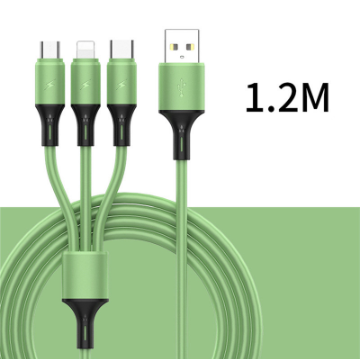 KAXOE 3 In 1 Liquid Silicone USB Cable Fast Charger For iP Phone