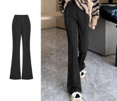 Lovito Women Asymmetrical Button Zipper Pants L62ED098 Black