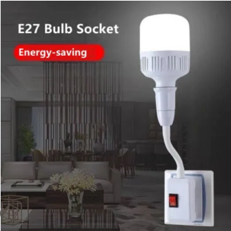 Bulb Socket Base Lamp Holder LED Light Adaptor with On/Off Switch Flexible Extension US Plug