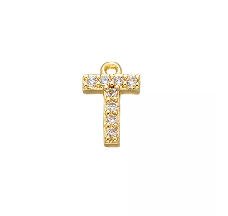 Vnox 9x11.5mm Brass Cubic Zirconia Crystal 26 Letter Charms Pendants for Women Necklace Earring Jewelry Accessories T