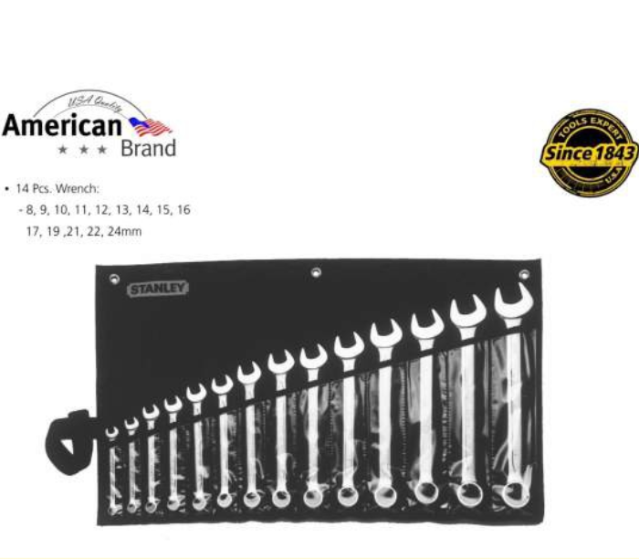 Stanley ST87036 Wrench Set Combination 14pc 8mm 24mm
