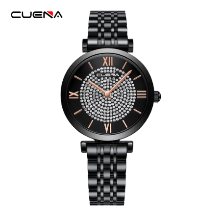 CUENA Women Watches Original Brand Fashion Stainless Steel Luxury Small Dial Casual Business Sports Quartz Waterproof 6066 W7