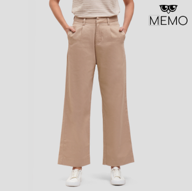Memo Straight Leg Trousers For Women Khaki