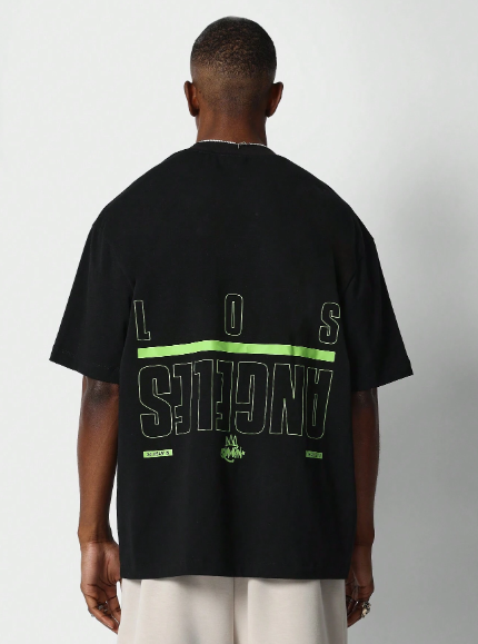 SUMWON Tee With Back Neon Graphic Print