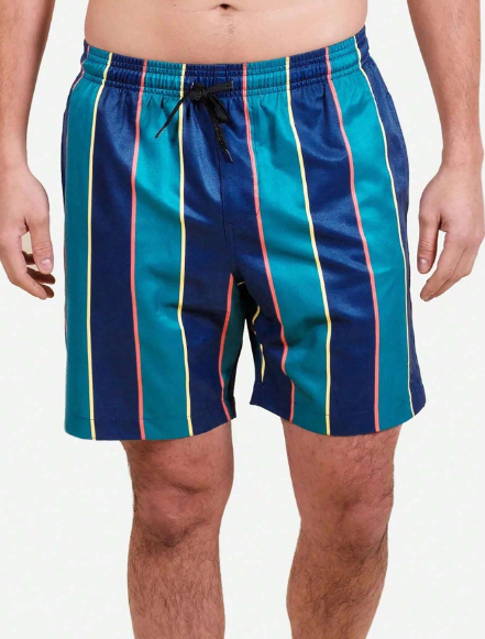 Men's Drawstring Waist Casual Striped Shorts