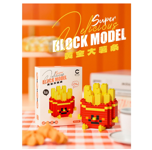 Mini Bricks Toys Trendy Fruit Happy Food Set Creative Desktop Decorations Birthday Gifts F13