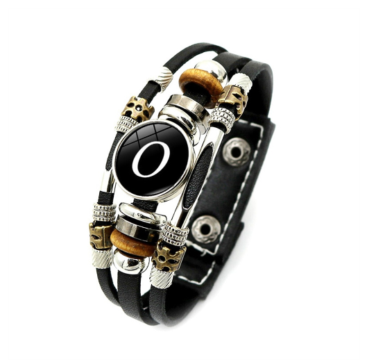 Fashion 26 Letter Leather Bracelets Multilayer A-Z Name Initials Bracelet For Men Women Wrist Accessories Jewelry Birthday Gifts O