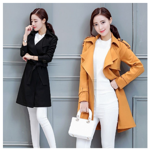 Korean Coat Spring and Autumn Slim-Fit Casual Button Mid-Length Trench Coat for Women