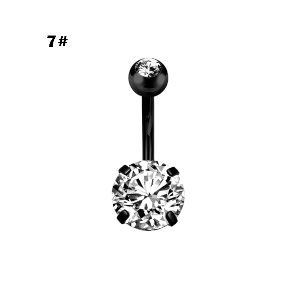 Moon Belly Button Ring Heart Shaped Black Belly Button Ring Button Nail b7