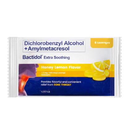 Bactidol Extra Soothing Honey Lemon Lozenge 8's