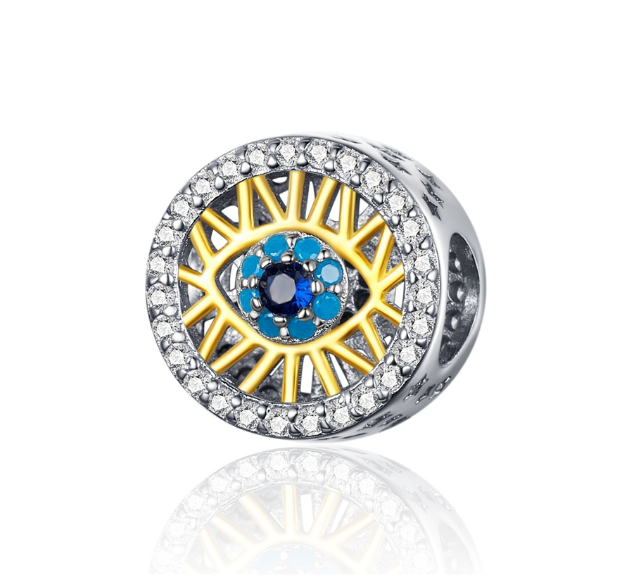 Bamoer 925 Silver Devil Eyes Dark Style Personality Fashion Charm Diy Bracelet Or Necklace Accessories Jewelry