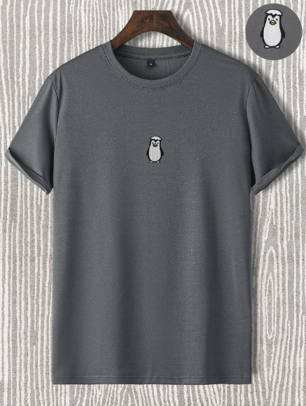 Manfinity Hypemode Men T-Shirts Fit Crew Neck Short Sleeve Graphic Tee Penguin Casual Summer Polyester