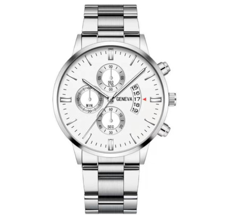 Original Luxury Fashion Men's Stainless Steel Watch Calendar Quartz Business Casual Men's Watch 012