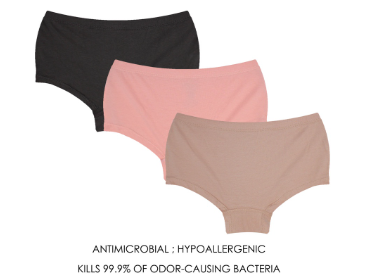 Biofresh Ladies Antimicrobial Cotton Boyleg Panty 3 Pieces in a Pack ULPBG13