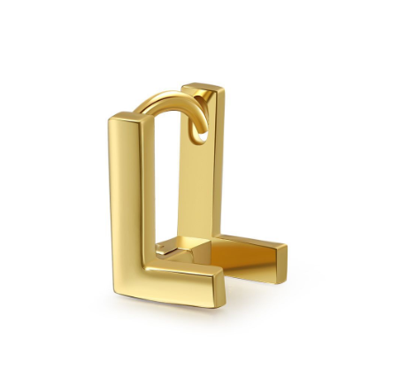 Unique Design Initial Letter Earrings 18K Gold Double Layer Letter Earrings Jewelry Single L