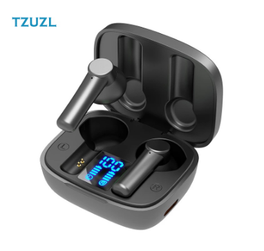 TZUZL TWS Wireless Bluetooth Earphone Stereo Noise Canceling LED Earbuds with Charging Case Touch Control Sport Headset