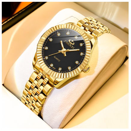 CHENXI luxury watch for woman water proof sale original pawnable korean style new fashion stainless steel diamond luminous Watch GOLD BLACK
