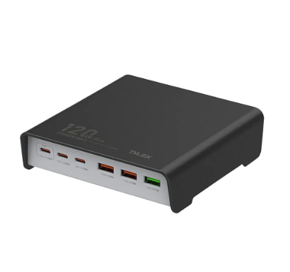 Tylex XA22 PD 120W Super Fast Charger 3 USB-C + 3 USB-A Ports Adapter Support Laptop Tablet Charge m
