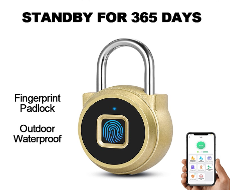 Smart Padlock Bluetooth connection Fingerprint Lock App Unlock Remote Combination Lock Locker Lock