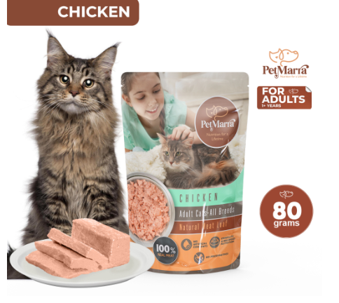 PetMarra Natural Meat Loaf Adult Cat Wet Food Pouch Chicken Flavor 80g