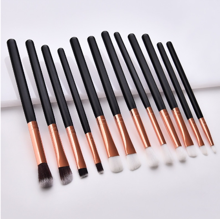 BEAUTY GLAZED 12 Pcs Black Makeup Brushes Set Pencil Powder Eye Brushes set