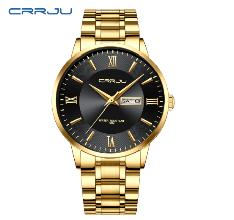 CRRJU Original Men's Watch Stainless Steel Business Simple Dial Casual Sports Quartz Waterproof 2175 XS 01