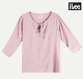 Stylistic Mr. Lee Ladies Basic Woven Plain Blouse for Women Trendy Apparel Regular Fit 136796 Pink