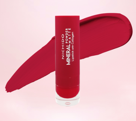 Nichido Mineral Powder Matte Lipstick With Collagen Booster - Malibu