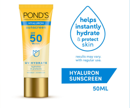Pond's UV Sunscreen UV Hydrate with Hyaluron for Instant Hydration 50mL
