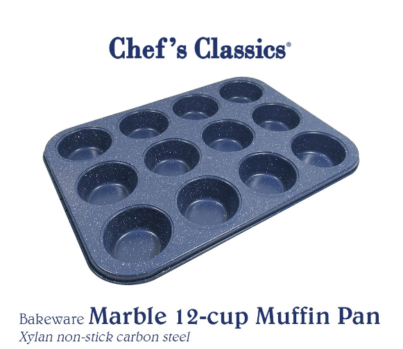 Chef's Classics Bakeware Non-Stick Marble 12-cup Muffin Pan