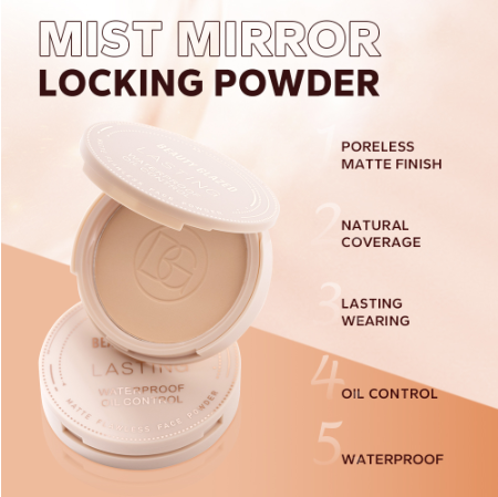 BEAUTY GLAZED Oil Control Matte Face Powder Palette Long Lasting Flawless Setting Powder Face Makeup With Mirror