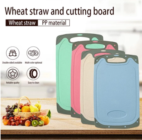 Anti Mildew Wheat Straw Chopping Board Antibacterial Board Cutting Board Double Side Use Kitchen