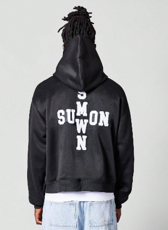 SUMWON Overhead Hoodie With Front And Back Applique